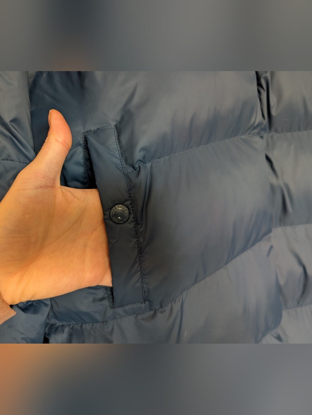 Joe Fresh Hooded Long Puffer Jacket in Navy - Picture 9 of 14